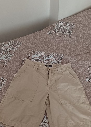 Bej Pamuklu Erkek Kısa Şort - Görsel 2