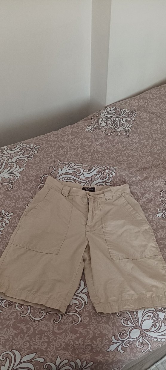 Bej Pamuklu Erkek Kısa Şort - Görsel 2