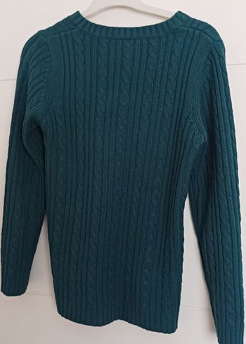 koton Kadın V Yaka Örgü Kazak - Koyu Yeşil - Görsel 3