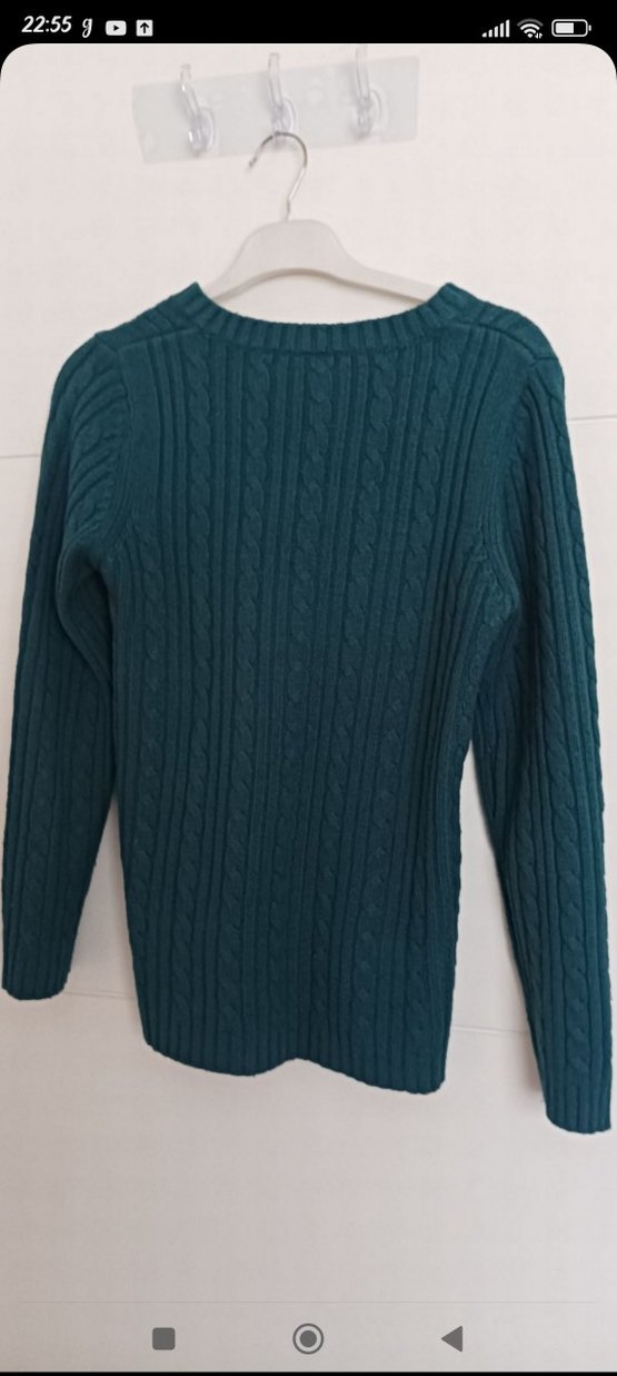 koton Kadın V Yaka Örgü Kazak - Koyu Yeşil - Görsel 3