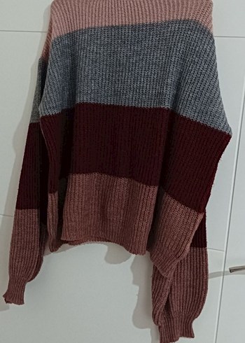 NA-KD Bohem Tarz Gri Çok Renkli Örgü Kadın Kazak - Görsel 2