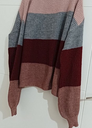 NA-KD Bohem Tarz Gri Çok Renkli Örgü Kadın Kazak - Görsel 4