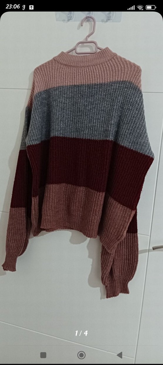 NA-KD Bohem Tarz Gri Çok Renkli Örgü Kadın Kazak - Görsel 2