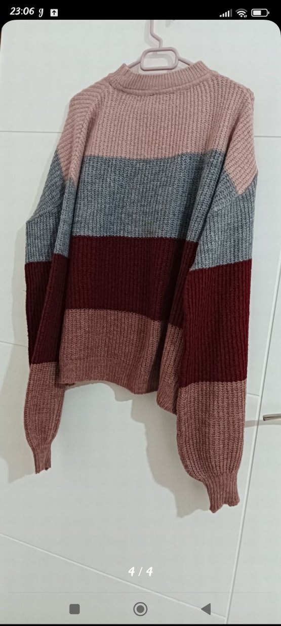 NA-KD Bohem Tarz Gri Çok Renkli Örgü Kadın Kazak - Görsel 4