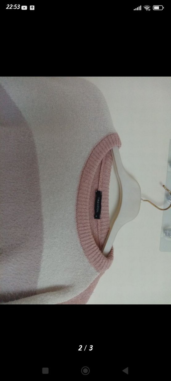 trendyol milla Pembe Renkli Uzun Kollu Triko Kazak - Görsel 2