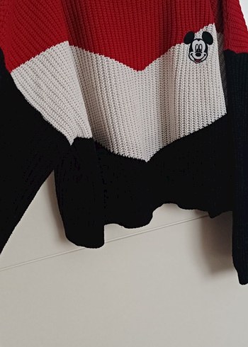 LCW Waikiki Nakışlı Kırmızı Siyah Triko Kadın Kazak - Görsel 2