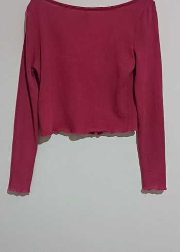 h&m Düğmeli Pembe Kadın Uzun Kollu Triko - Görsel 5