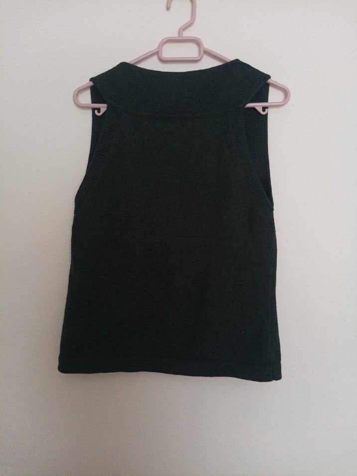 mango Koyu yeşil triko yelek - Görsel 4