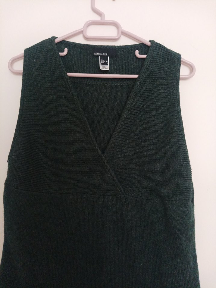 mango Koyu yeşil triko yelek - Görsel 2