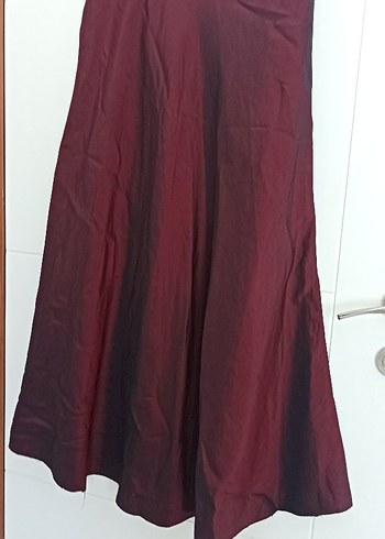 40 Beden Bordo Nakışlı Uzun Bohem Etek