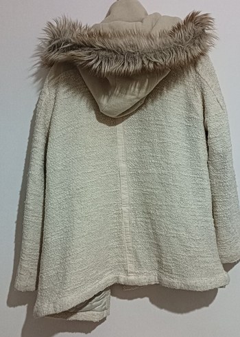 h&m Bej Mini Kürklü Kadın Mont - Görsel 2