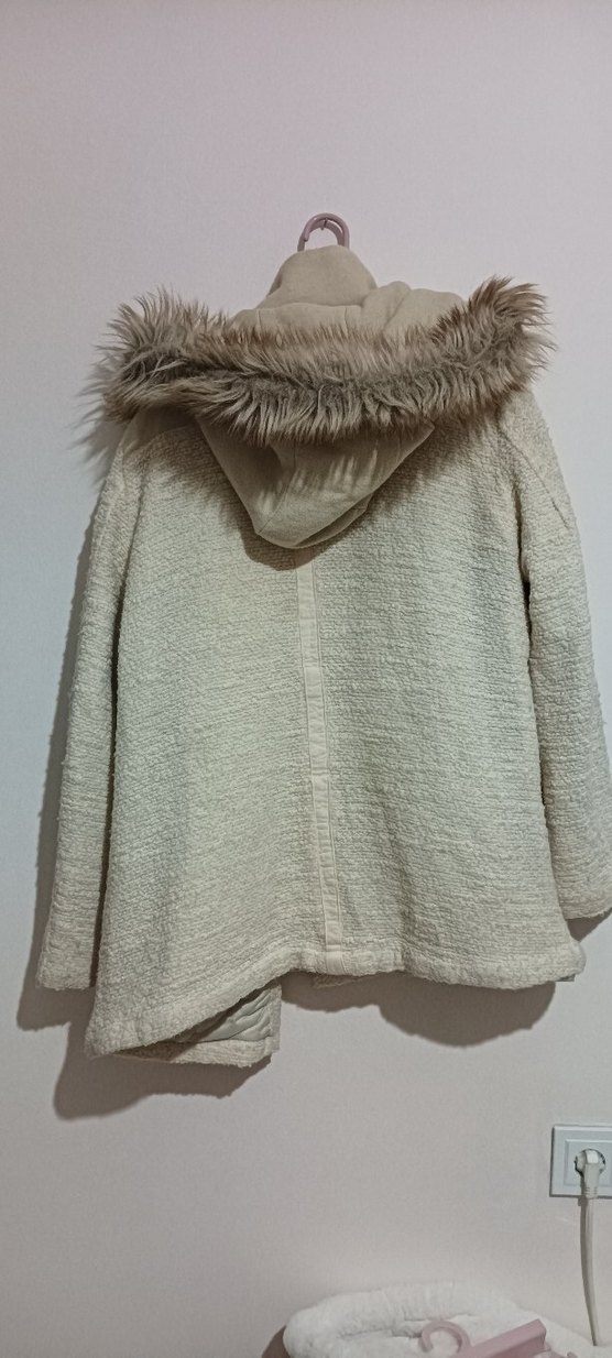 h&m Bej Mini Kürklü Kadın Mont - Görsel 2