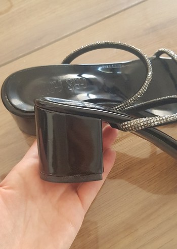 38 Beden Diger Siyah Parlak Stiletto Topuklu Kadın Akşam Ayakkabısı