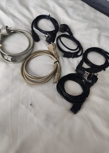 Çeşitli Siyah ve Gri Güç Kablosu Seti - Görsel 8