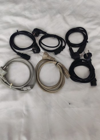 Çeşitli Siyah ve Gri Güç Kablosu Seti - Görsel 5