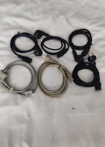 Çeşitli Siyah ve Gri Güç Kablosu Seti - Görsel 4