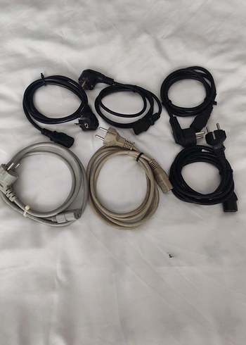 Çeşitli Siyah ve Gri Güç Kablosu Seti - Görsel 3