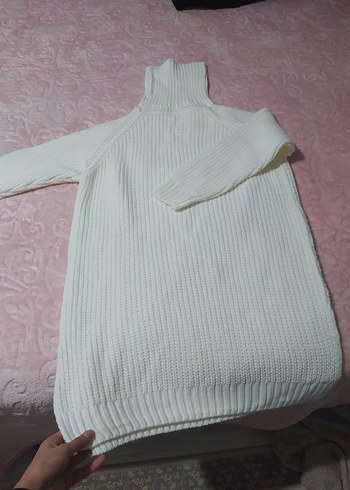 Beyaz Örgü Balıkçı Yaka Kadın Kazak - Görsel 2