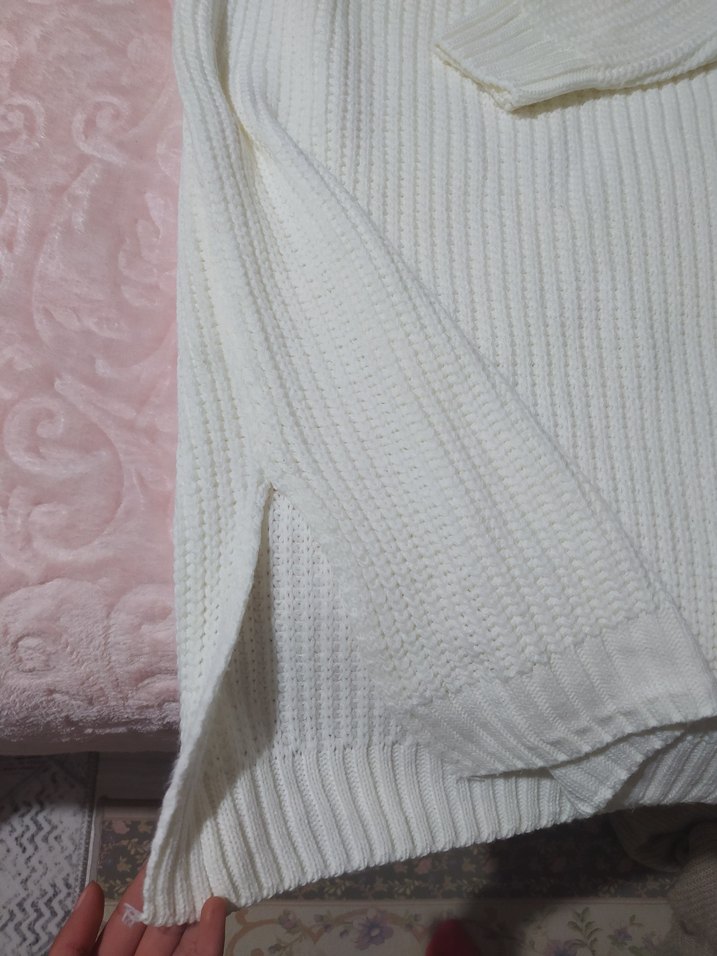 Beyaz Örgü Balıkçı Yaka Kadın Kazak - Görsel 3