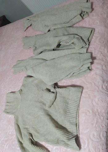 Bej Kadın Triko Boğazlı Kazak 4 tane - Görsel 2