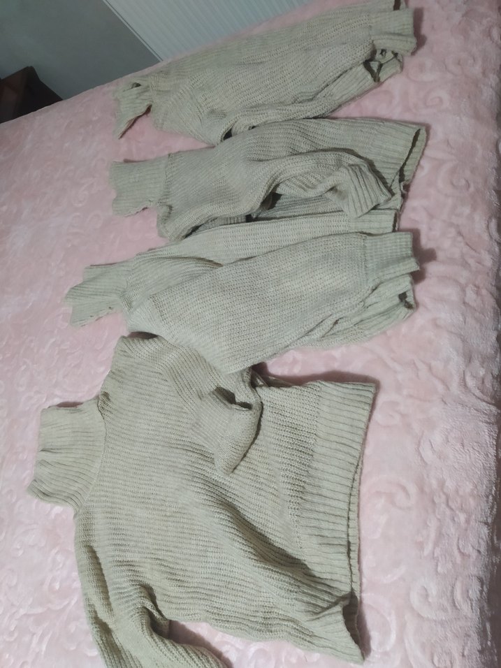 Bej Kadın Triko Boğazlı Kazak 4 tane - Görsel 2