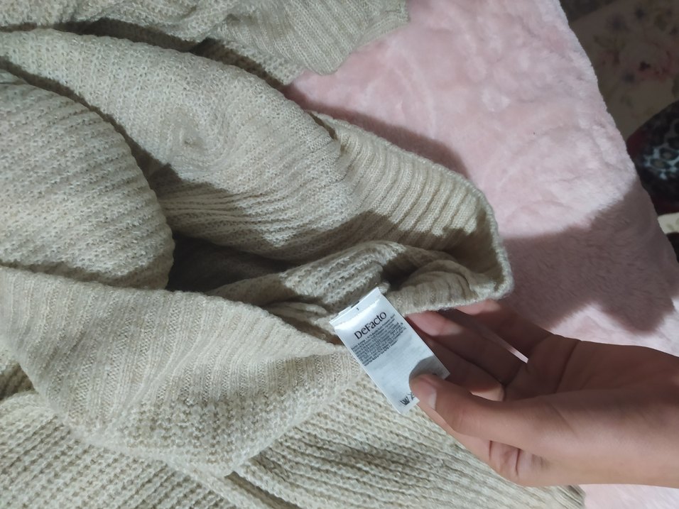 Bej Kadın Triko Boğazlı Kazak 4 tane - Görsel 4