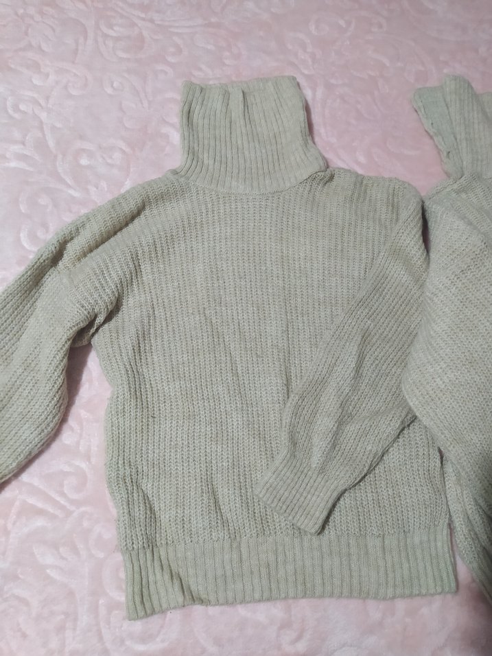 Bej Kadın Triko Boğazlı Kazak 4 tane - Görsel 3