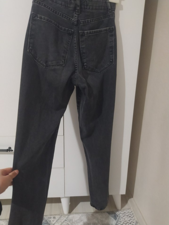 Gri Kadın Denim Normal Boy Jean - Görsel 2