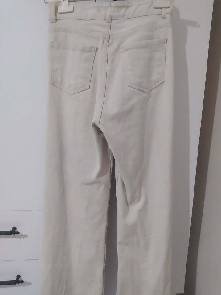 Bej Kadın Keten Regular Fit Pantolon - Görsel 3