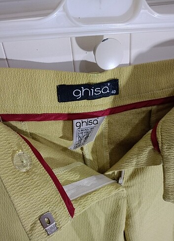 Fıstık yeşili kumaş pantolon kadın