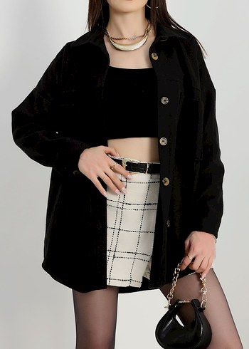 Düğmeli Siyah Yılan Desenli Deri Dizüstü Çizme - Görsel 2