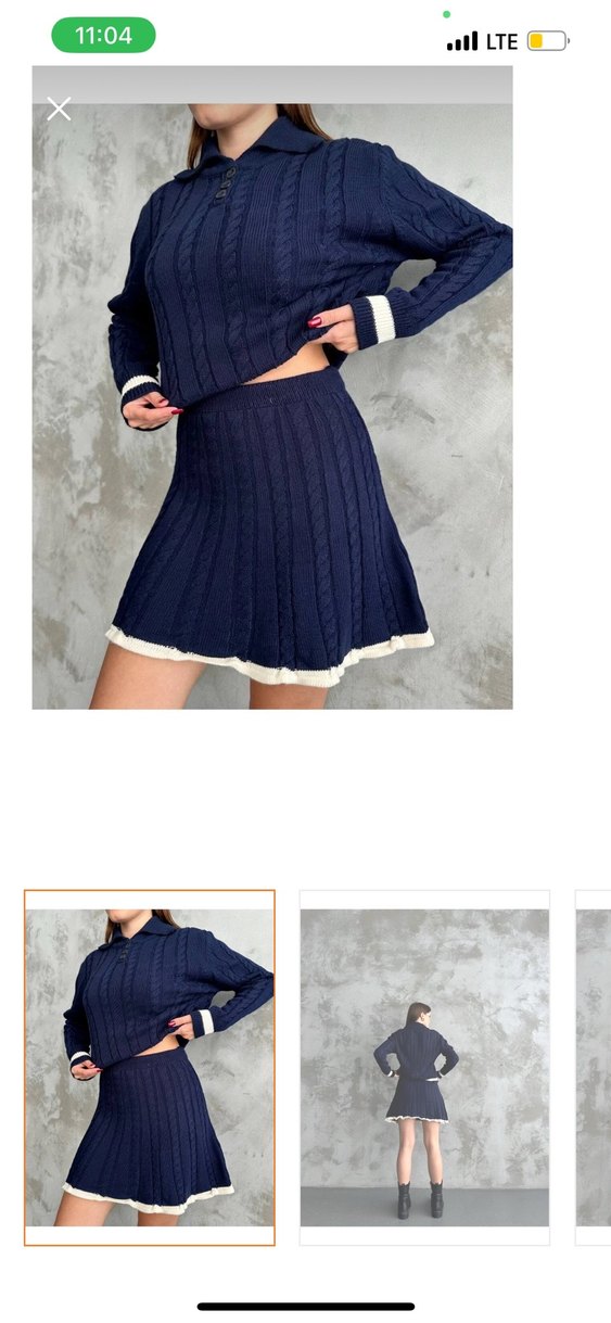 Beyaz Örgü Mini Triko Elbise - Görsel 3