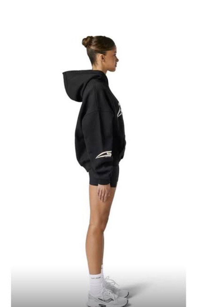 Siyah Oversize Kapüşonlu Sweatshirt - Görsel 2