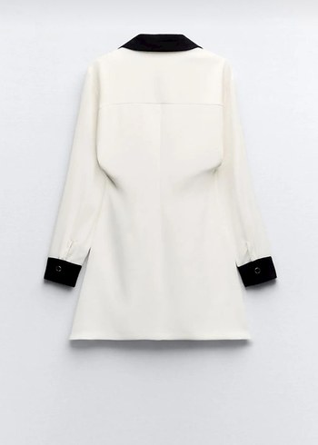 Düğmeli Beyaz Midi Kadın Elbise - Görsel 3