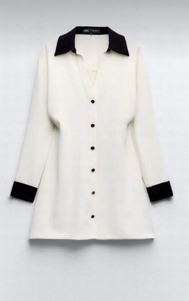 Düğmeli Beyaz Midi Kadın Elbise - Görsel 2