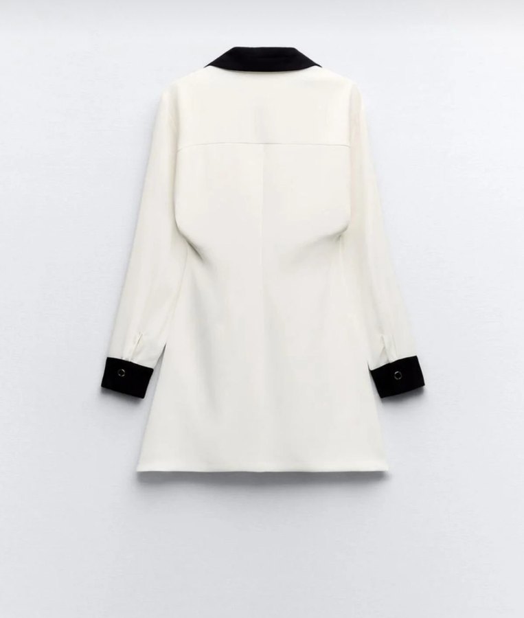 Düğmeli Beyaz Midi Kadın Elbise - Görsel 3