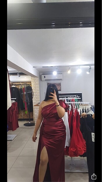 Bordo saten abiye