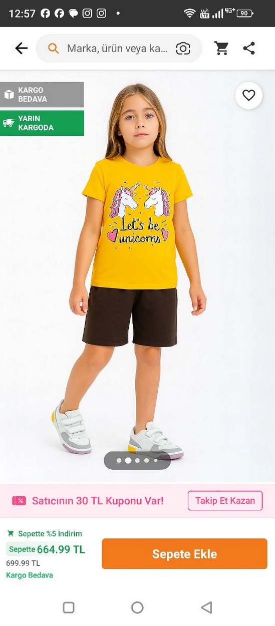 Sarı Turuncu Renk Baskılı Overzise Alt üst takım - Görsel 4