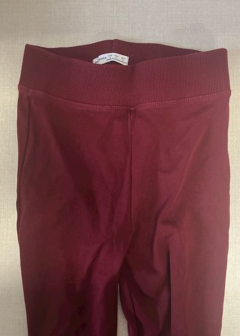 Bershka Bordo Kadın İspanyol Paça Pantolon - Görsel 3