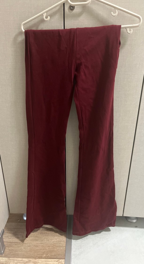 Bershka Bordo Kadın İspanyol Paça Pantolon - Görsel 2