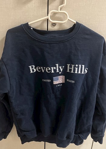 Mavi Baskılı Kadın Sweatshirt - Görsel 2