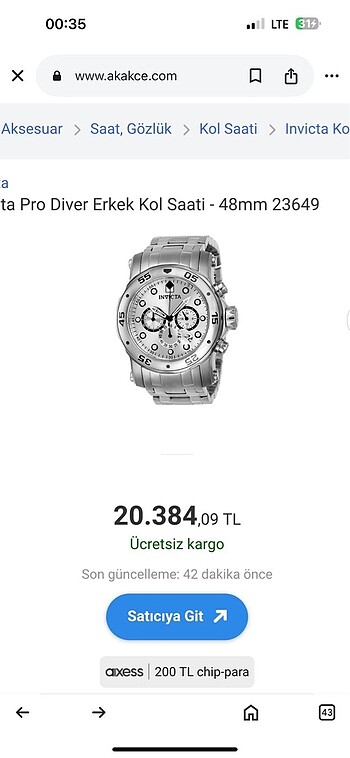 İnvicta erkek saat