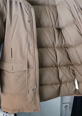 Kürklü Bej Erkek mont - Görsel 3