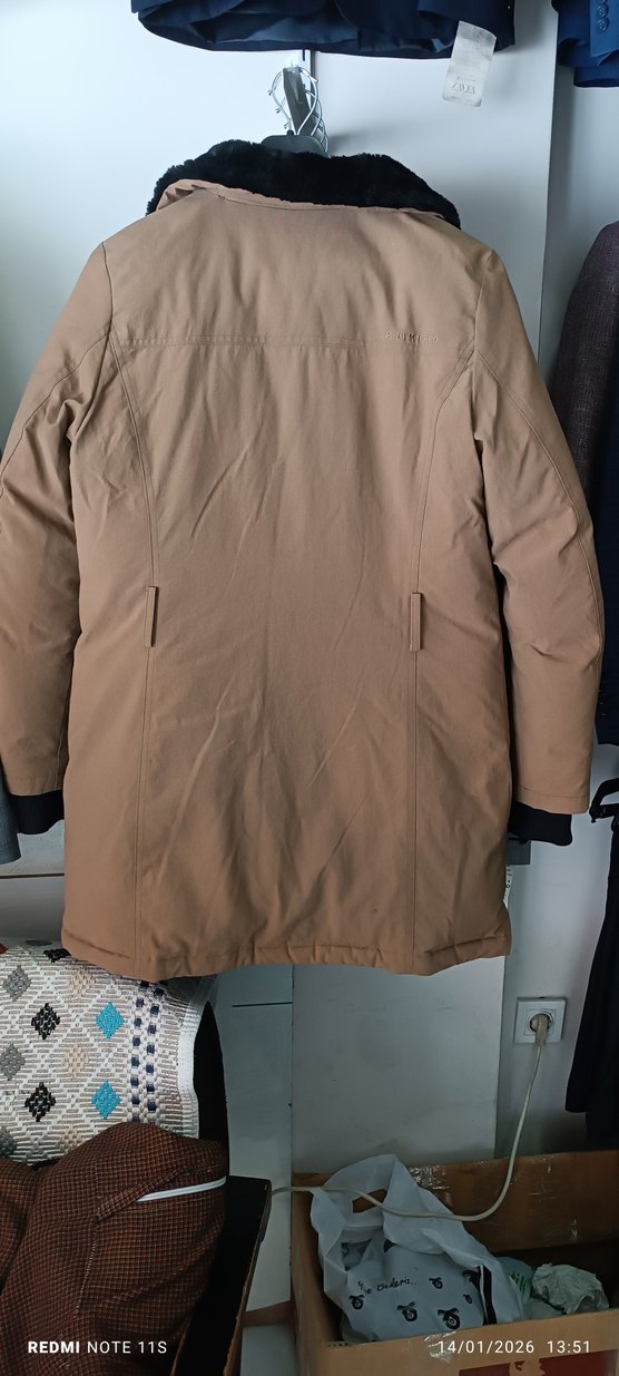 Kürklü Bej Erkek mont - Görsel 5