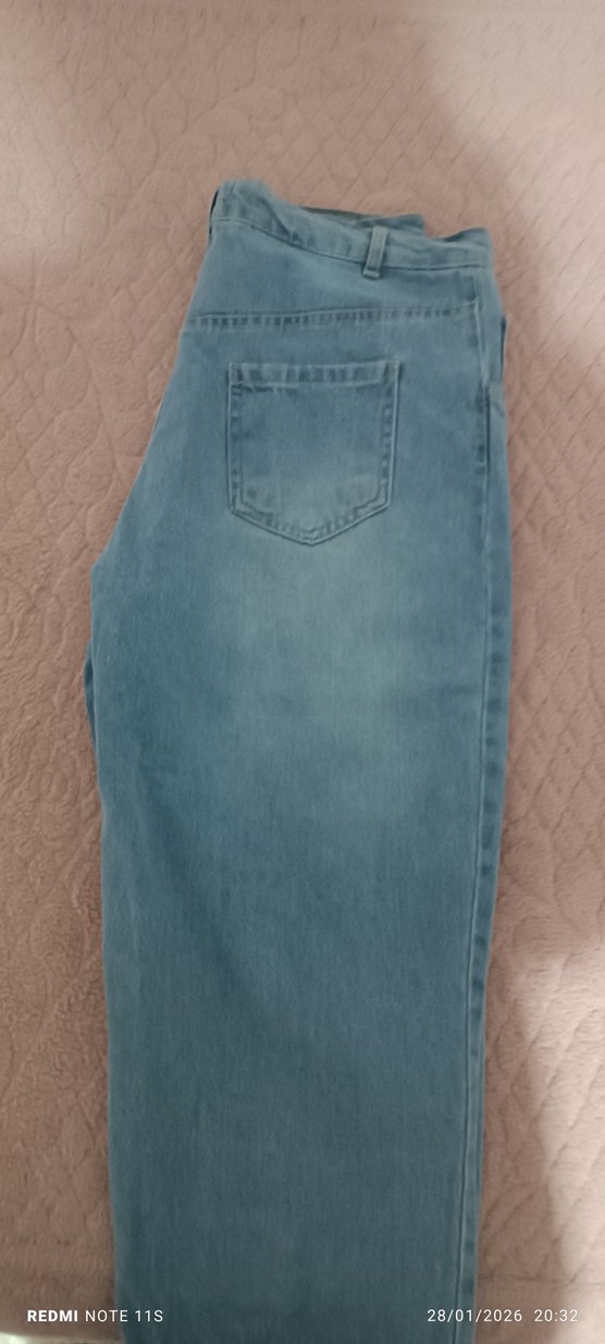 Mavi Payetli Rahat Kesim Kadın Kot Pantolon - Görsel 4