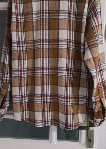 Düğmeli Kahverengi Ekose erkek Gömlek - Görsel 3