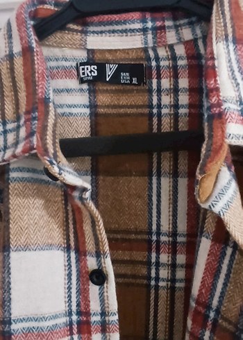 Düğmeli Kahverengi Ekose erkek Gömlek - Görsel 2