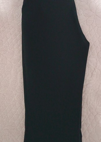 Siyah Midi Kadın Kumaş  İspanya paça Pantolon - Görsel 3