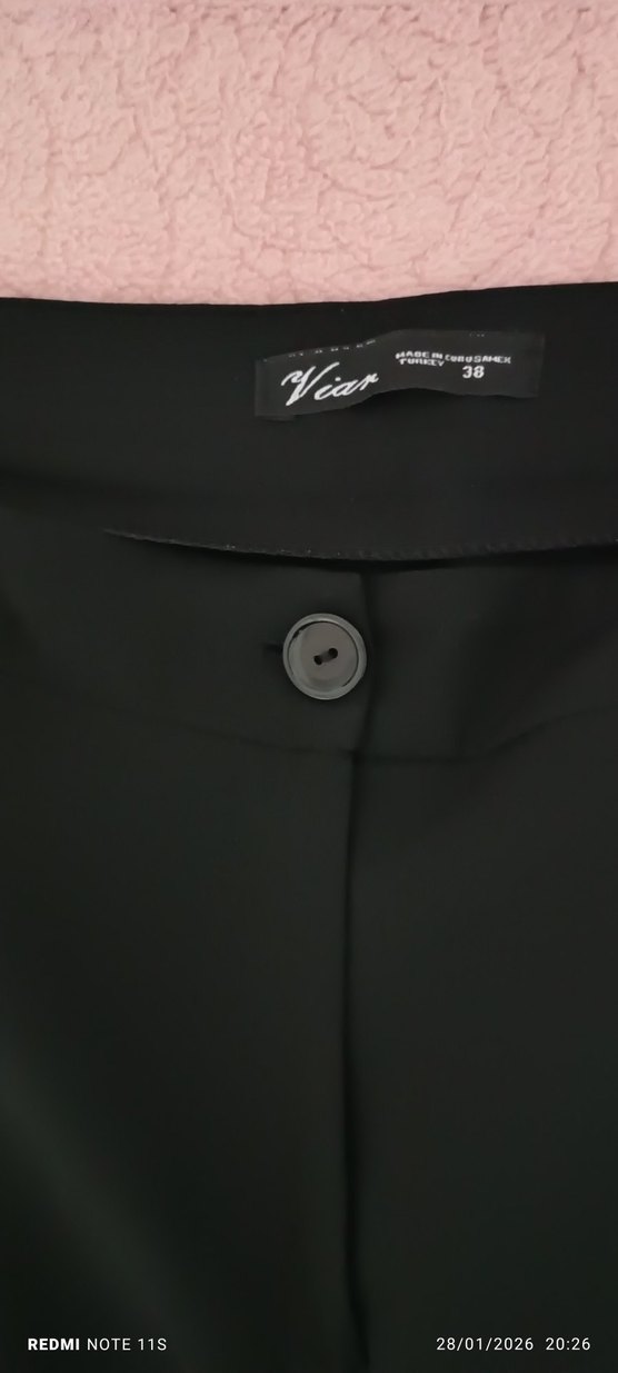 Siyah Midi Kadın Kumaş  İspanya paça Pantolon - Görsel 2