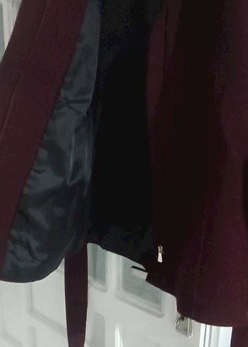 Bordo Fermuarlı Kaban - Görsel 3
